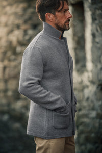 SALVAGE STOCK Denton Merino Wool Blazer Grey Marl