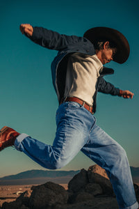 SALVAGE STOCK &SONS Switchback Jean Washed Indigo Blue