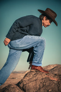 SALVAGE STOCK &SONS Switchback Jean Washed Indigo Blue