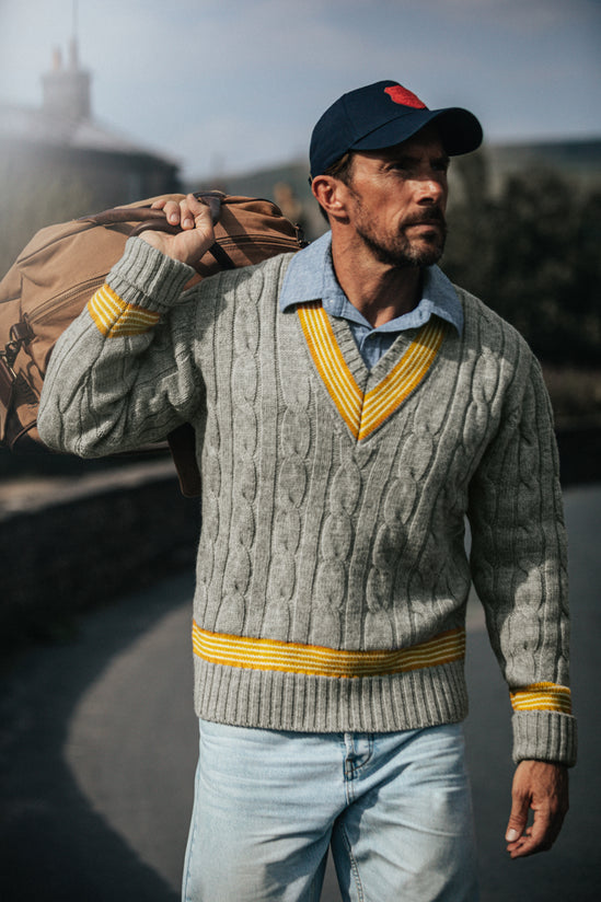 Century Cricket Jumper Grey Marl