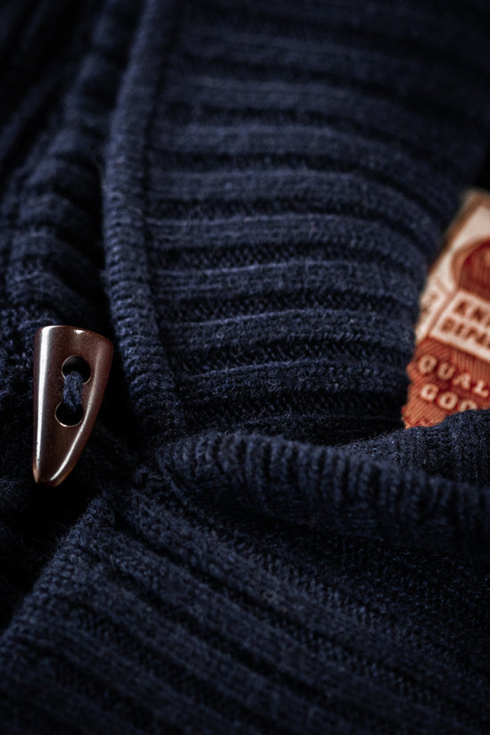 &SONS Port Shawl Collar Jumper Navy