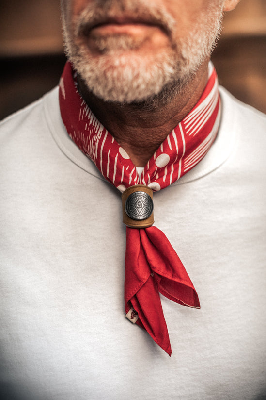 Leather Scarf Toggle Tan