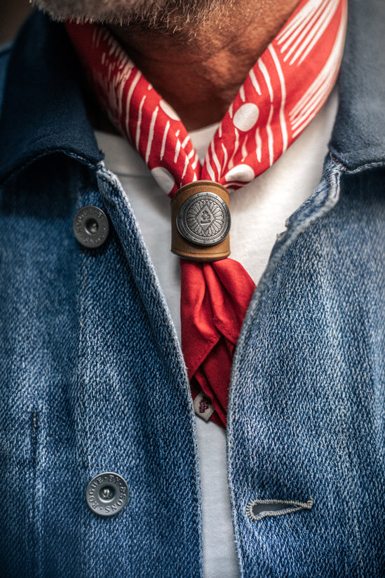 Leather Scarf Toggle Tan