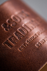 &SONS Leather Whiskey Glass Band Brown