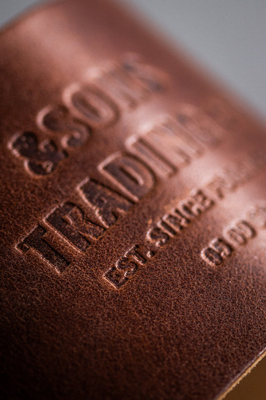 &SONS Leather Whiskey Glass Band Brown