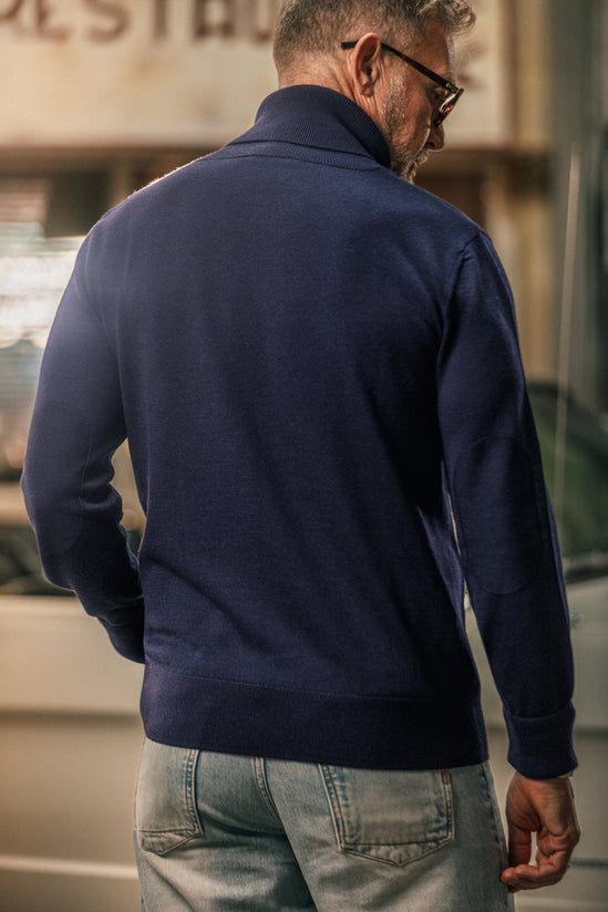 McQueen Taylor Roll Neck Knit Navy