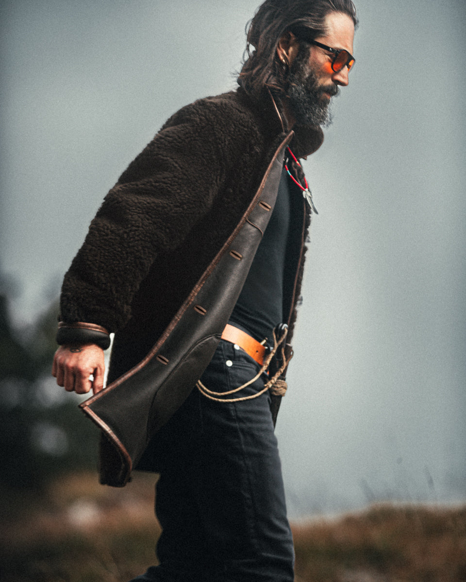 ROGUE by &SONS Jeremiah Reversible Shearling Coat Brown | Men's Coats