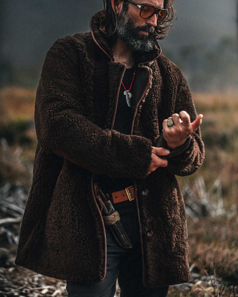ROGUE by &SONS Jeremiah Reversible Shearling Coat Brown | Men's Coats
