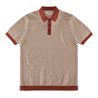 Belmont Knitted Polo Off White / Auburn