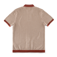 Belmont Knitted Polo Off White / Auburn
