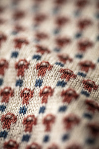Belmont Knitted Polo Off White / Auburn