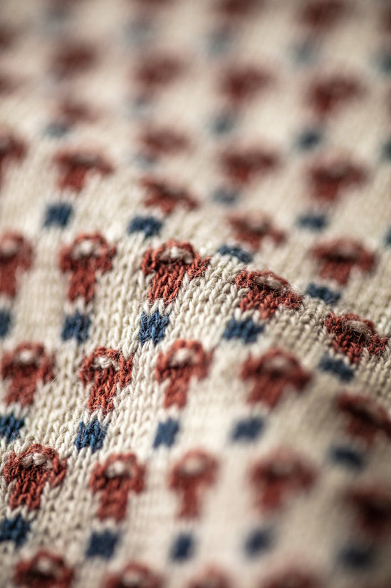 Belmont Knitted Polo Off White / Auburn
