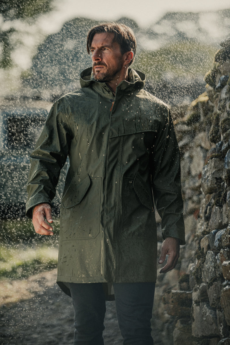 Ark Raincoat Green | Men's Waterproof Coat | &SONS