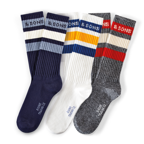 Socks 3 Pack – White/Grey/Navy