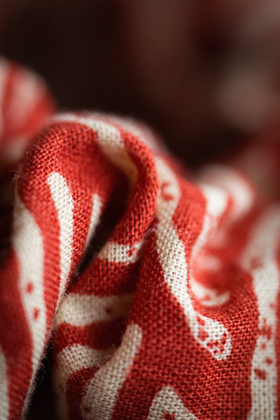 Damsons Waves Scrunchie Hair Tie Red