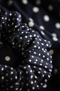 Damsons Multi Dot Scrunchie Headscarf Navy