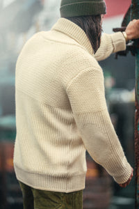 Isaac Shawl Collar Knit Natural
