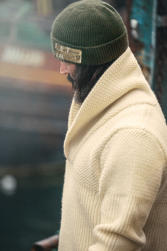 Isaac Shawl Collar Knit Natural