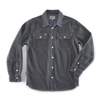 Brady Hickory Stripe Shirt Indigo