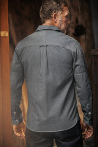 Brady Hickory Stripe Shirt Indigo