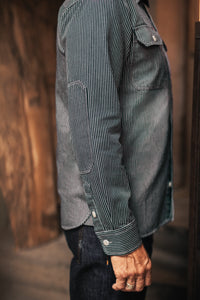 Brady Hickory Stripe Shirt Indigo