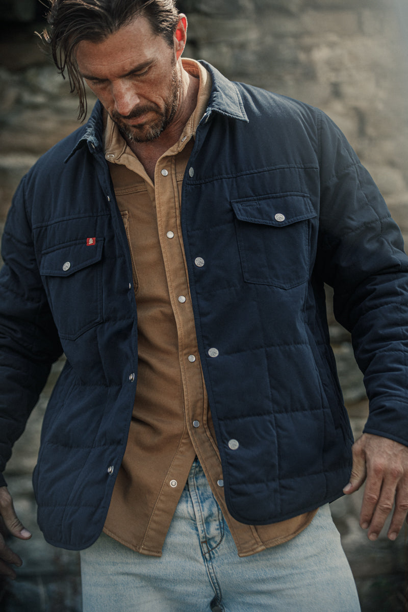SALVAGE STOCK Denver Quilted Shirt Navy