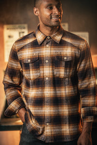 SALVAGE STOCK Douglas Check Shirt Brown
