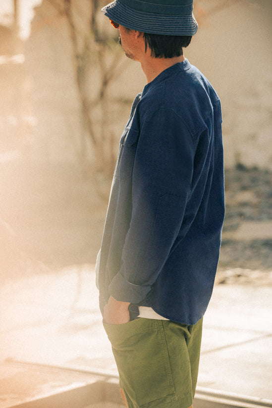 Edward Grandad Shirt Indigo