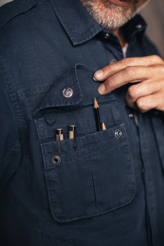 SALVAGE STOCK Irving Photography Shirt Navy