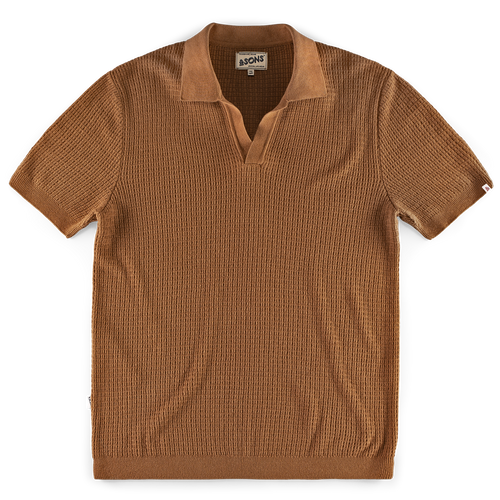 トップス BoTT MARLED KNIT POLO / BROWN BoTTMarled Knit Polo - Apple Butter Store