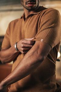 SALVAGE STOCK &SONS Rialto Knitted Polo Tan
