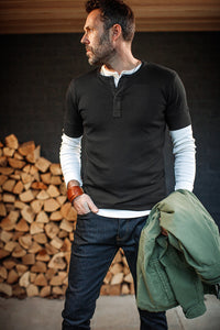 Elder Henley Short Sleeve 3 Pack – x2 Raw / 1x Black