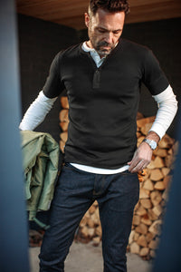Elder Henley Short Sleeve 3 Pack – x2 Raw / 1x Black