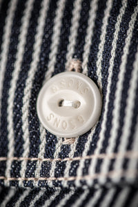 Brady Hickory Stripe Shirt Indigo