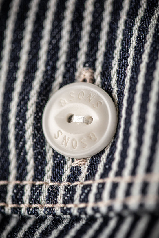 Brady Hickory Stripe Shirt Indigo