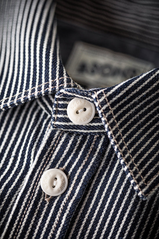 Brady Hickory Stripe Shirt Indigo