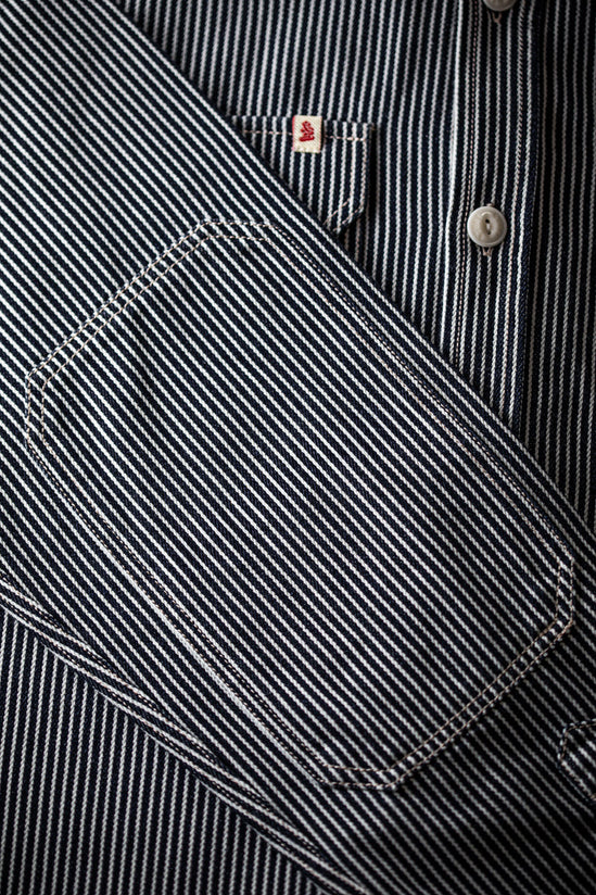 Brady Hickory Stripe Shirt Indigo