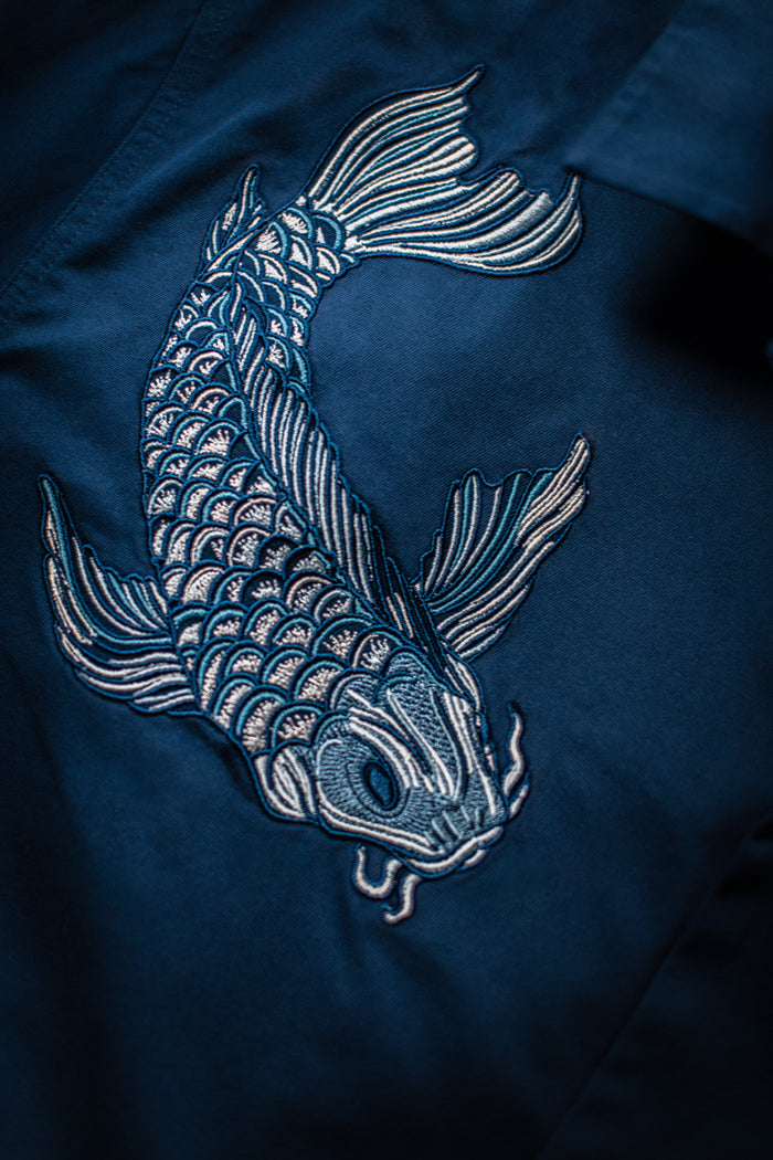 Club Shirt Koi Carp Embroidered Blue – &SONS