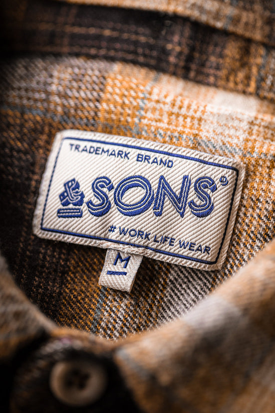 SALVAGE STOCK Douglas Check Shirt Brown