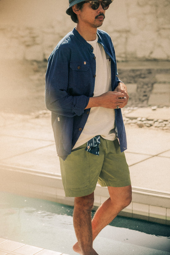 Edward Grandad Shirt Indigo