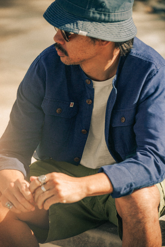 Edward Grandad Shirt Indigo