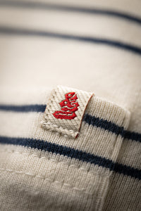 &SONS Clipper Striped Henley Shirt Raw/Navy