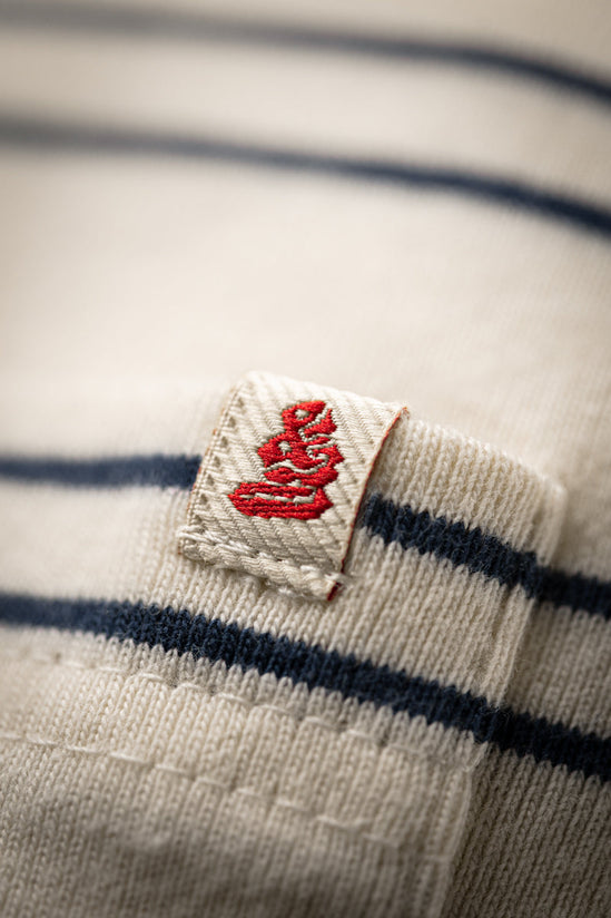 &SONS Clipper Striped Henley Shirt Raw/Navy