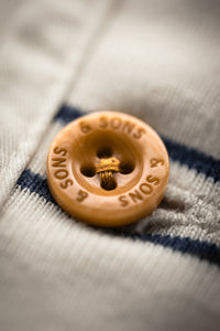 &SONS Clipper Striped Henley Shirt Raw/Navy