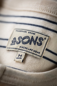 &SONS Clipper Striped Henley Shirt Raw/Navy
