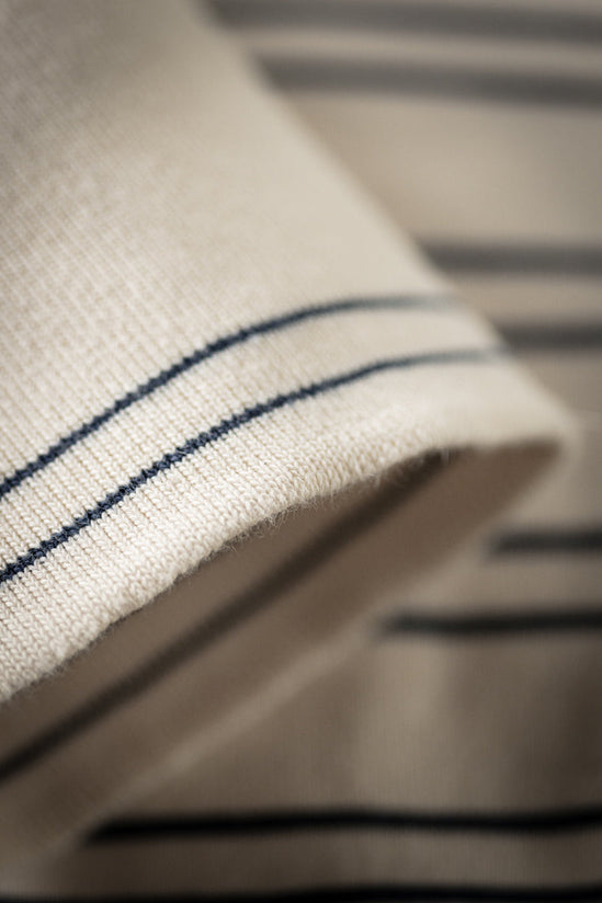 &SONS Clipper Striped Henley Shirt Raw/Navy