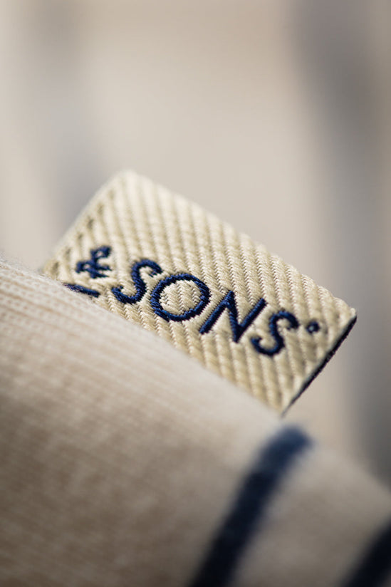 &SONS Clipper Striped Henley Shirt Raw/Navy
