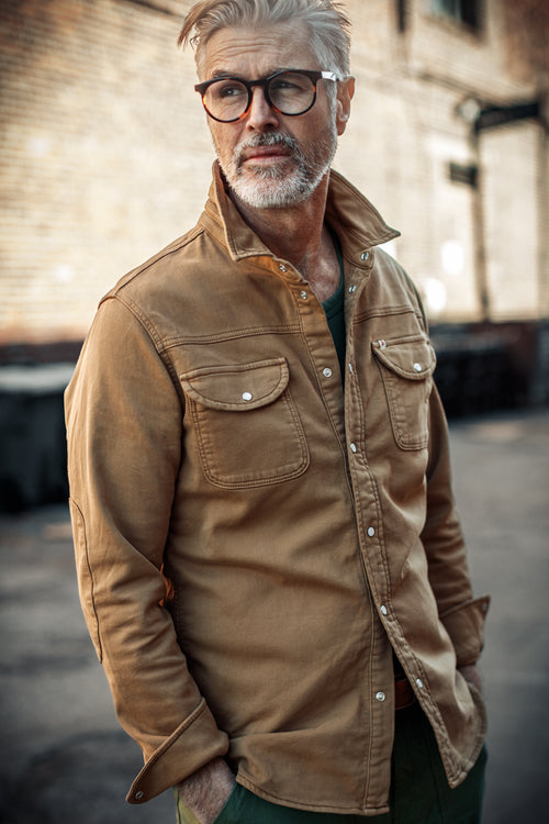 Sunday Shirt Dark Tan | Men's Cotton Overshirt