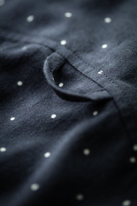 Damsons Western Shirt Navy Polka Dot