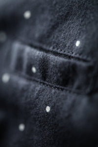 Damsons Western Shirt Navy Polka Dot